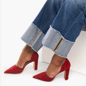 ABLE Sarai D’Orsay red suede pumps